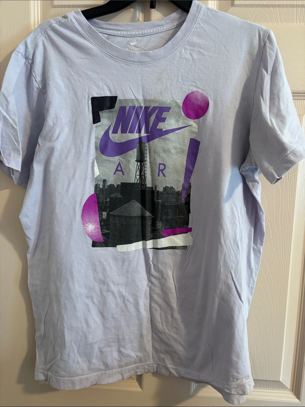 Nike Graphic Tee in Light Lavender with Purple Accents